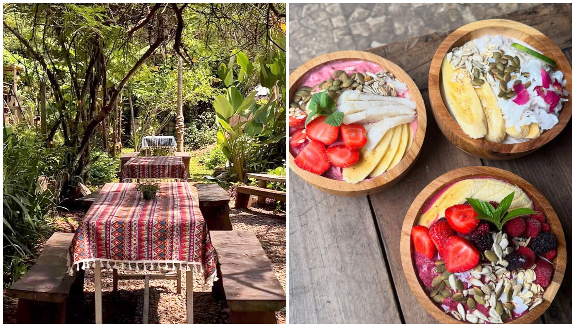 Suasana Hidden Farm Cafe di Bandung dengan menu yang disajikan.