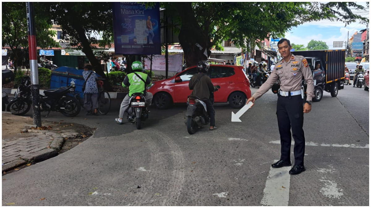 Lokasi kecelakaan mobil dan motor di Kota Depok.
