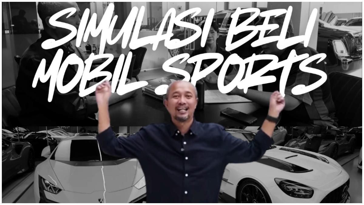 Fitra Eri saat melakukan simulasi jadi miliuner dan membeli mobil sport.