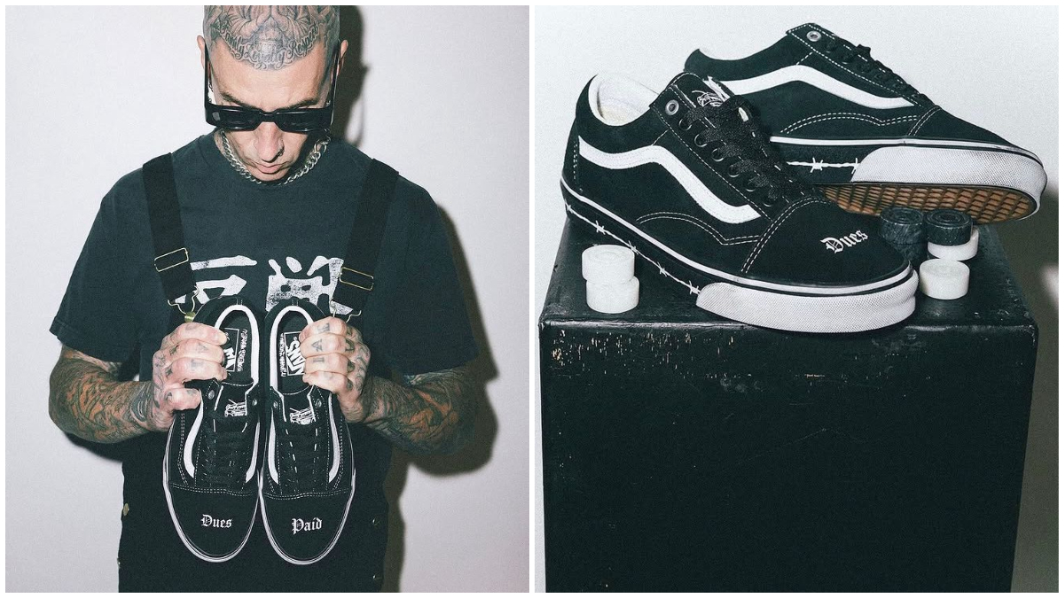 Travis Barker dengan Sepatu Vans Oldskool spesial hasil kolaborasinya dengan Vans