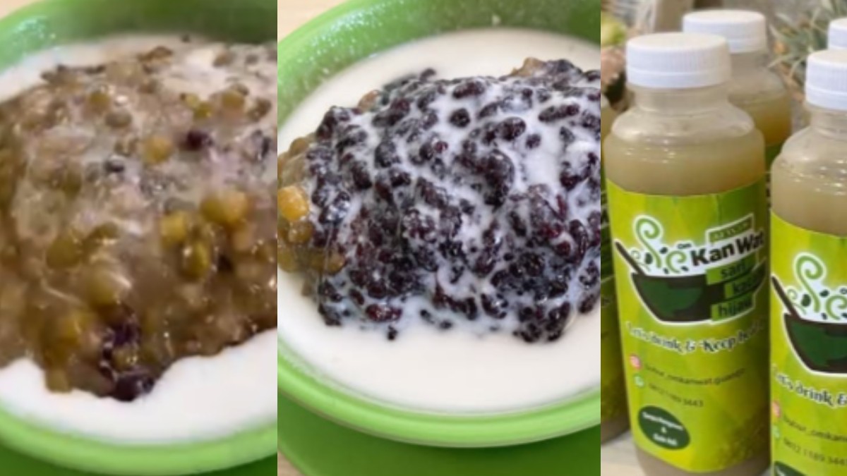 Santapan bubur kacang hijau dan ketan hitam legendaris Om Kan Wat (Guan Tjo Pajajaran) Bogor.