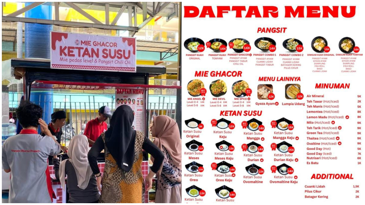 Suasana jajanan di Food Court Taman Topi Square.