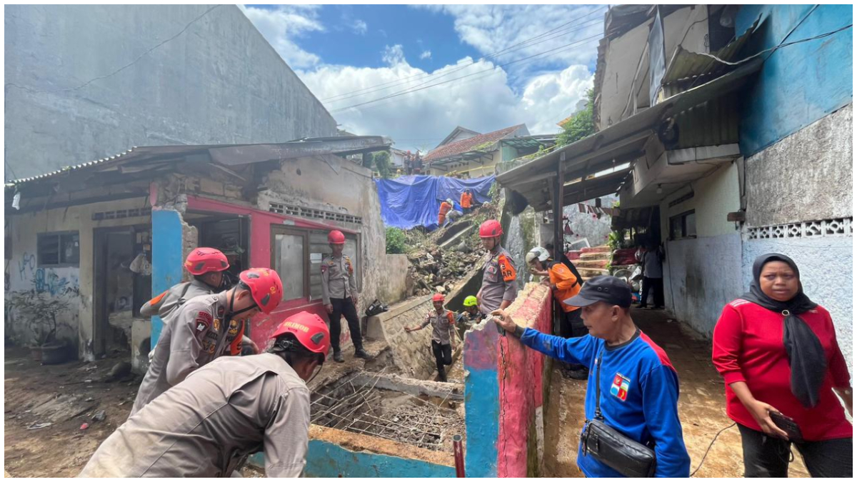 Kondisi terkini TPT di Kelurahan Bondongan Kota Bogor pasca diterjang longsor