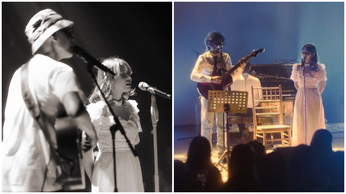 Potret saat showcase Nadin Amizah membawakan lagu bersama Kunto Aji.