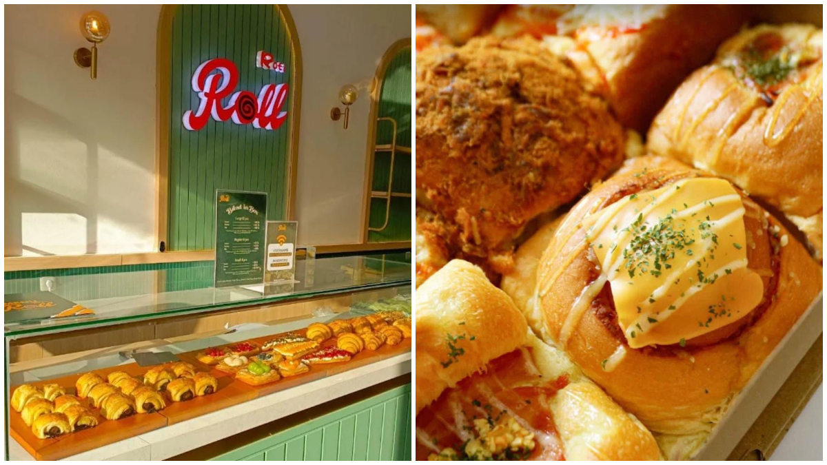 Beragam varian roti yang disediakan di Roti Roll Pakansari, Cibinong Bogor.