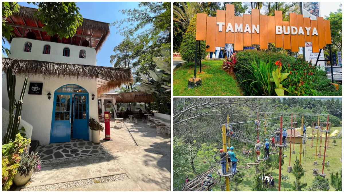 Suasana destinasi wisata keluarga di Taman Budaya Sentul Bogor.