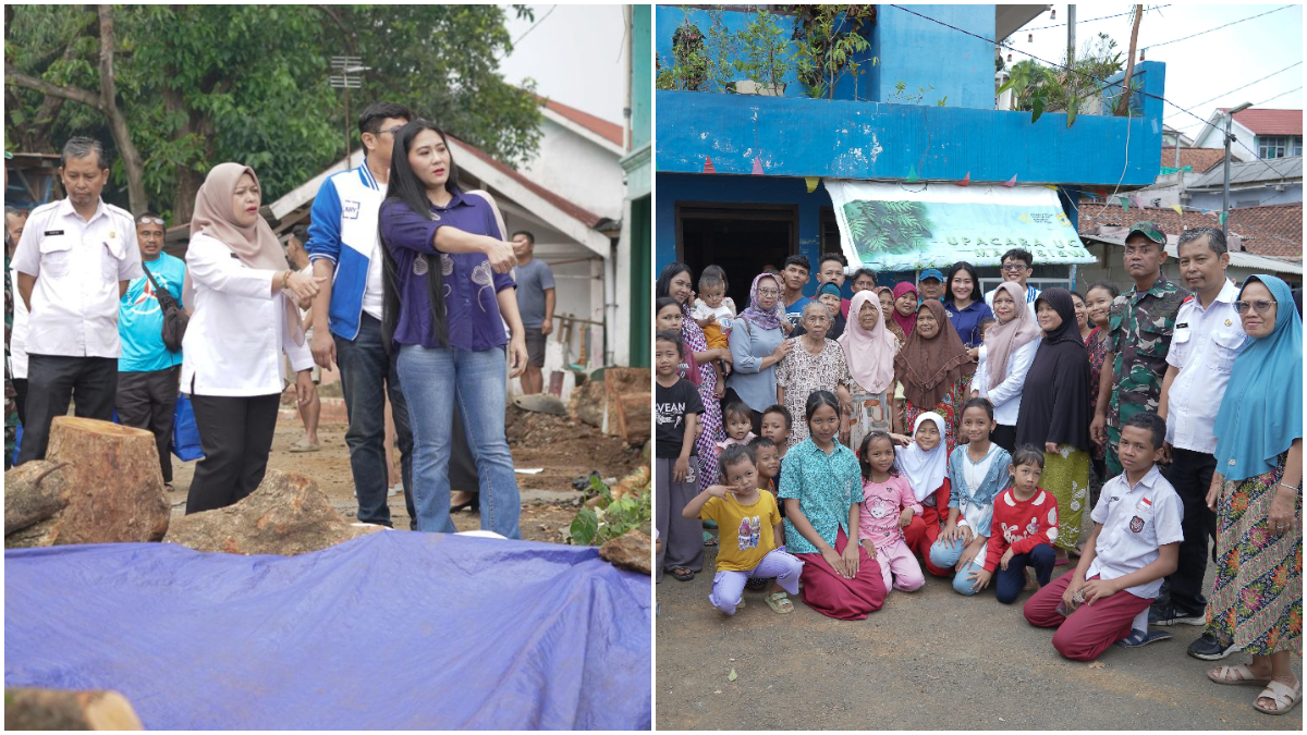 Wakil Ketua Komisi IV DPRD Kota Bogor Rezky Kartika mengunjungi lokasi bencana longsor di Kelurahan Bondongan, Rabu, 29 Oktober 2025.