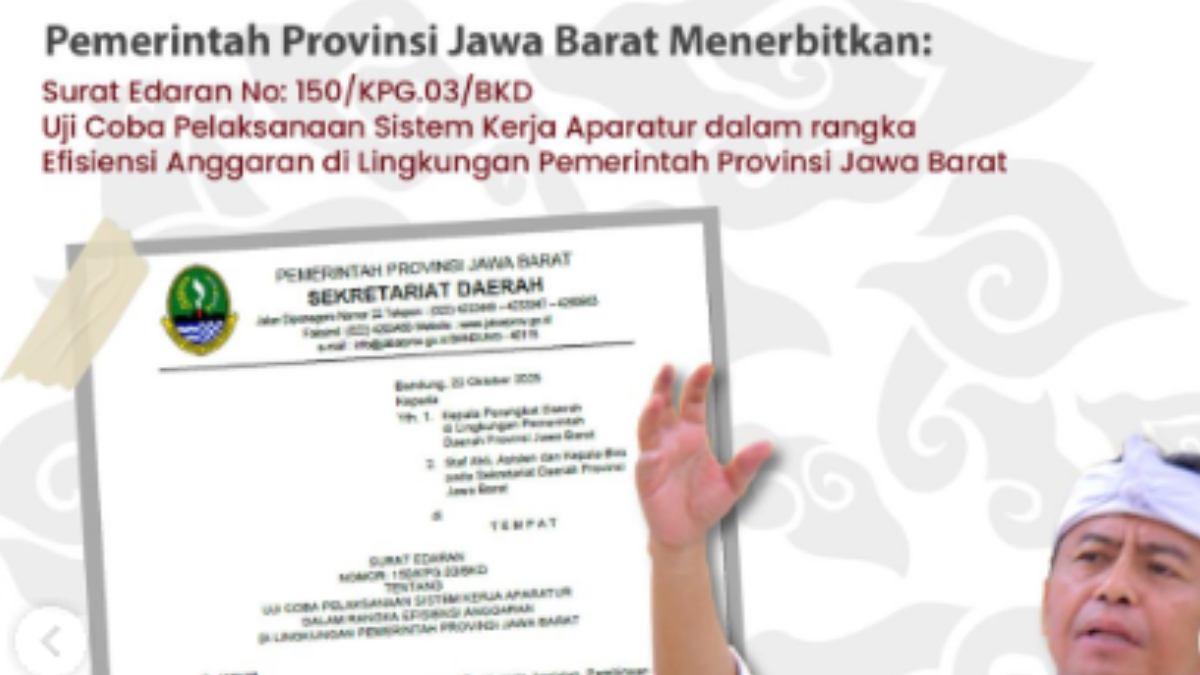 Pemprov Jabar mengumumkan uji coba sistem kerja hybrid working bagi aparatur sipil negara (ASN).