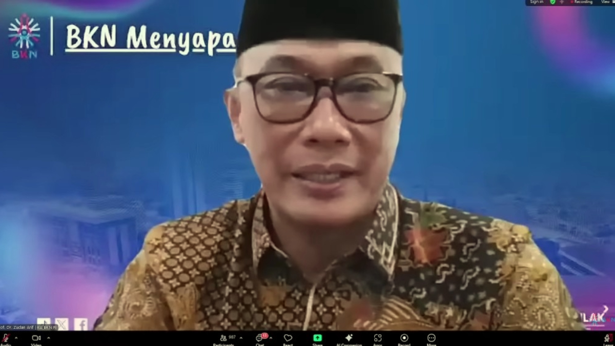 Kepala BKN, Zudan Arif Fakrulloh saat memberikan penjelasan terkait ASN.