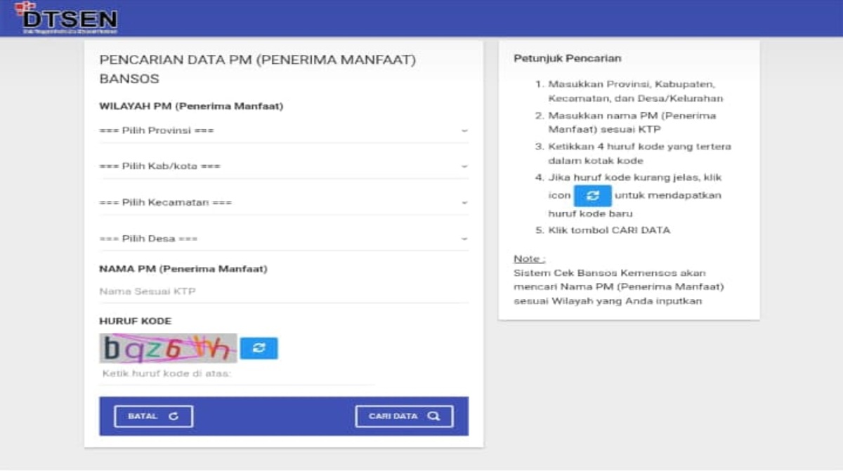 Laman cekbansos.kemensos.go.id untuk mengecek penerima bansos BPNT tahap 4 2025.