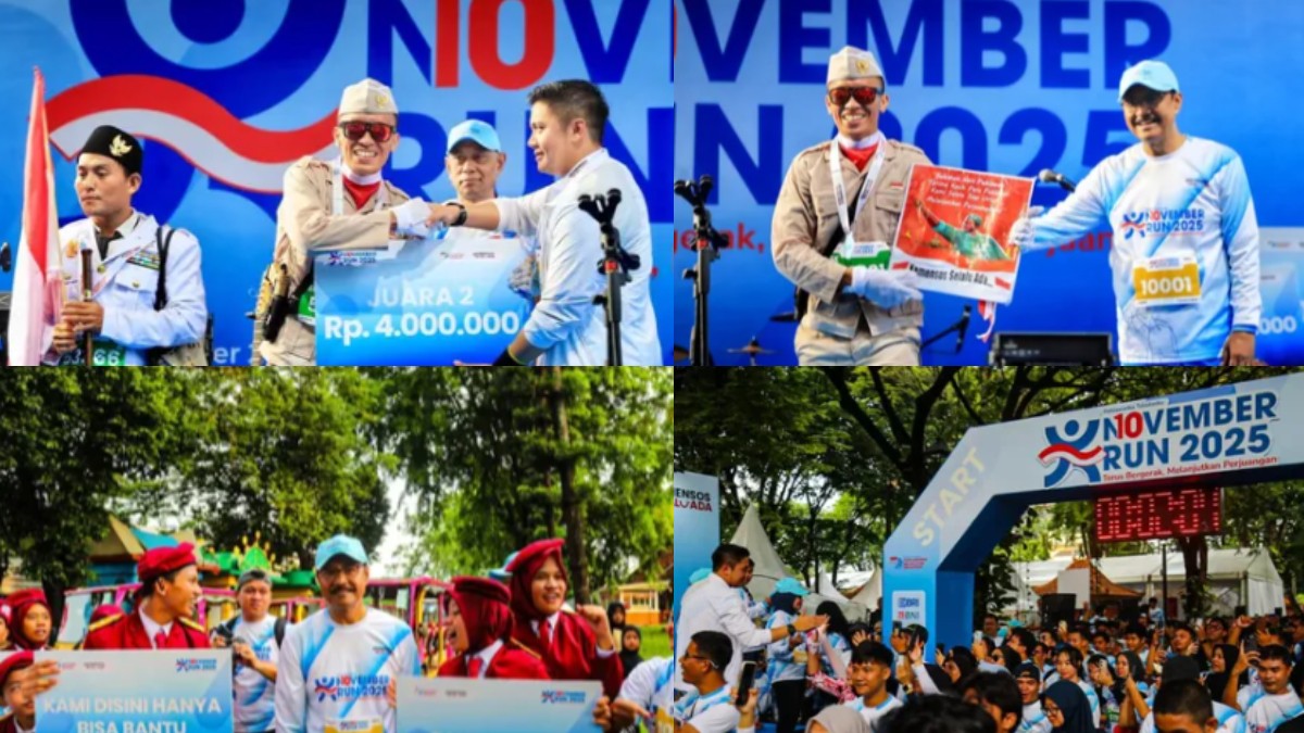 Berlari bersama sejarah, menyusuri jejak langkah para pahlawan di ajang November Run 2025 yang diadakan oleh Kementerian Sosial RI.