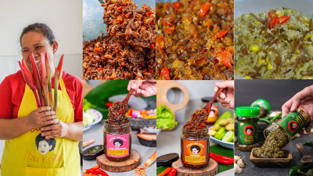 Makan nasi putih dengan Sambel Ibu Kribo varian Baby Cumi, Jambal, dan Teri Kecombrang nikmatnya selangit.