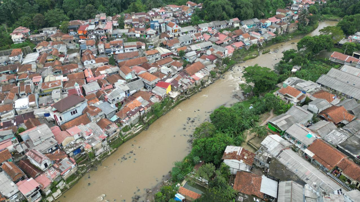 Pantauan udara lokasi dibangunnya Jembatan Paledang - Pasir Jaya, Kota Bogor.