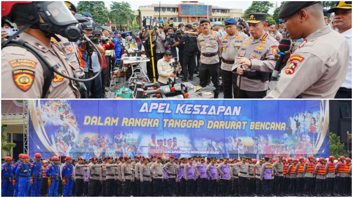 Kapolri Jenderal Listyo Sigit Prabowo memimpin apel kesiapsiagaan di Mako Brimob Kelapa Dua Depok.