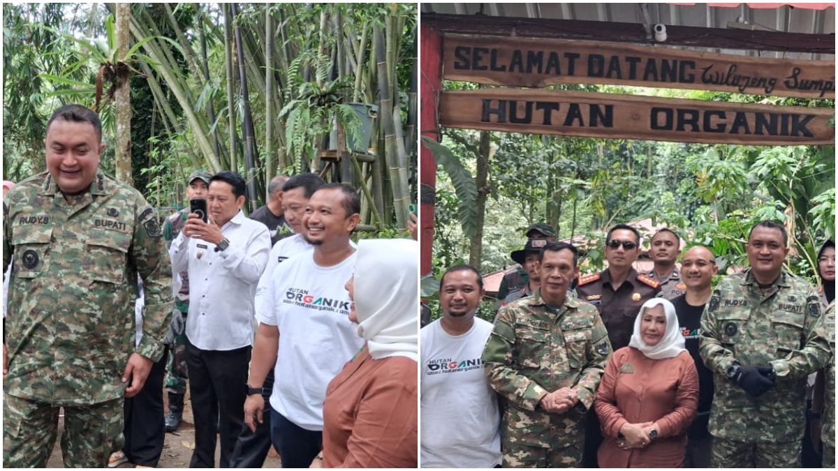 Rosita pemilik hutan organik di Megamendung Kabupaten saat menerima kunjungan Bupati Bogor Rudy Susmanto.