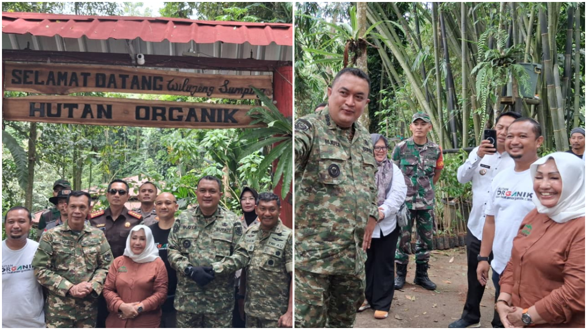 Rosita pemilik hutan organik Megamendung saat menerima kunjungan Bupati Bogor Rudy Susmanto.
