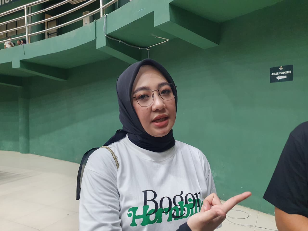 Ketua Perbasi Kabupaten Bogor, Nurunnisa Setiawan saat menyampaikan keterangan.