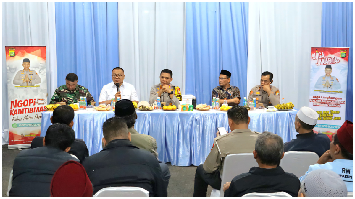 Ngopi Kamtibmas Polres Metro Depok, salah satunya yang dibahas perihal maraknya aksi geng motor.