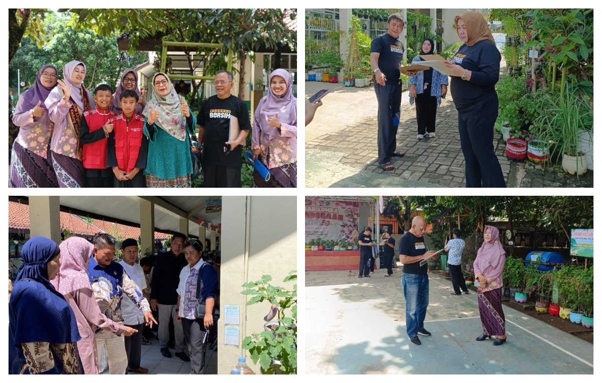 Tim saat melakukan penilaian di SDN Kedung Halang 5, yang terpilih sebagai finalis Bogorku Bersih.