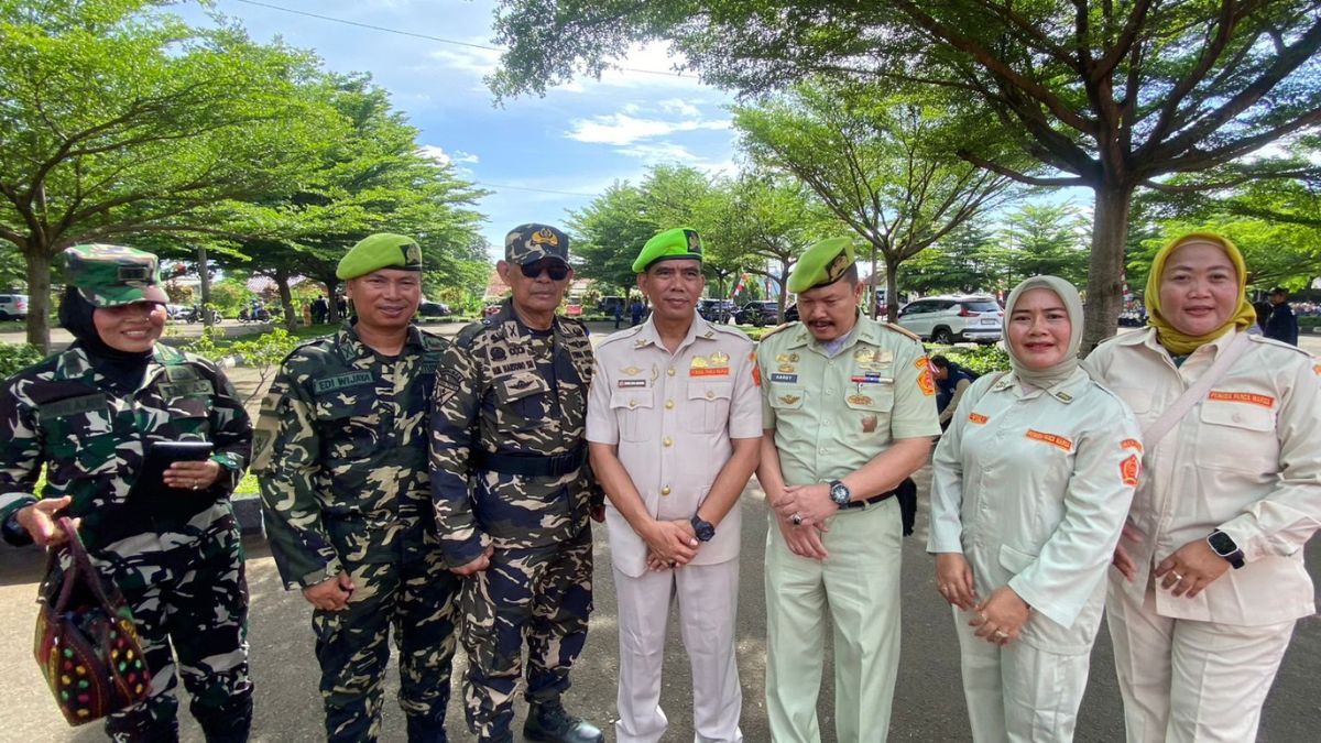 Ketua Pemuda Panca Marga (PPM) Agus Jaya Gunara saat menyampaikan keterangan soal kegiatan napak tilas dalam rangka Hari Pahlawan.