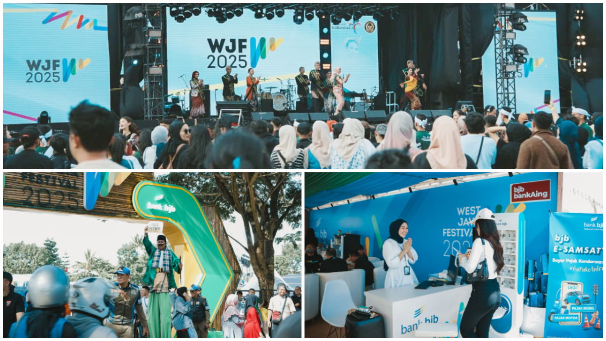 Suasana kegiatan&nbsp;West Java Festival 2025, yang didukung penuh bank bjb di Kiara Artha Park di Bandung.
