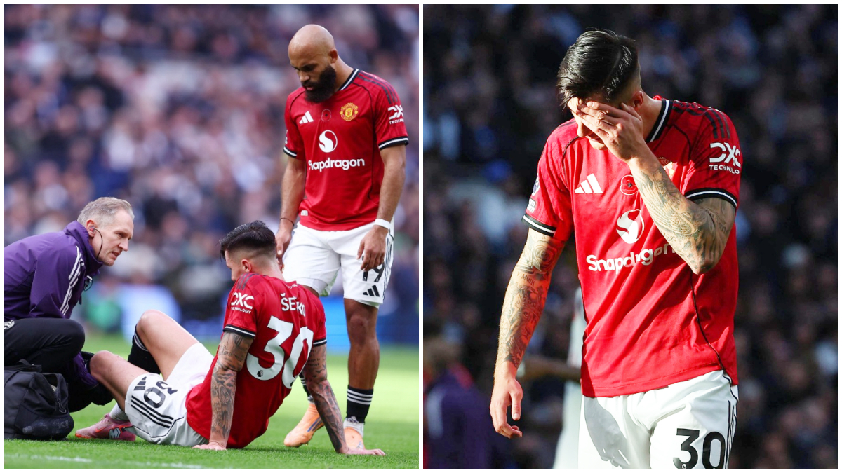 Striker Manchester United Benjamin Sesko ditarik keluar setelah mengalami cedera lutut.