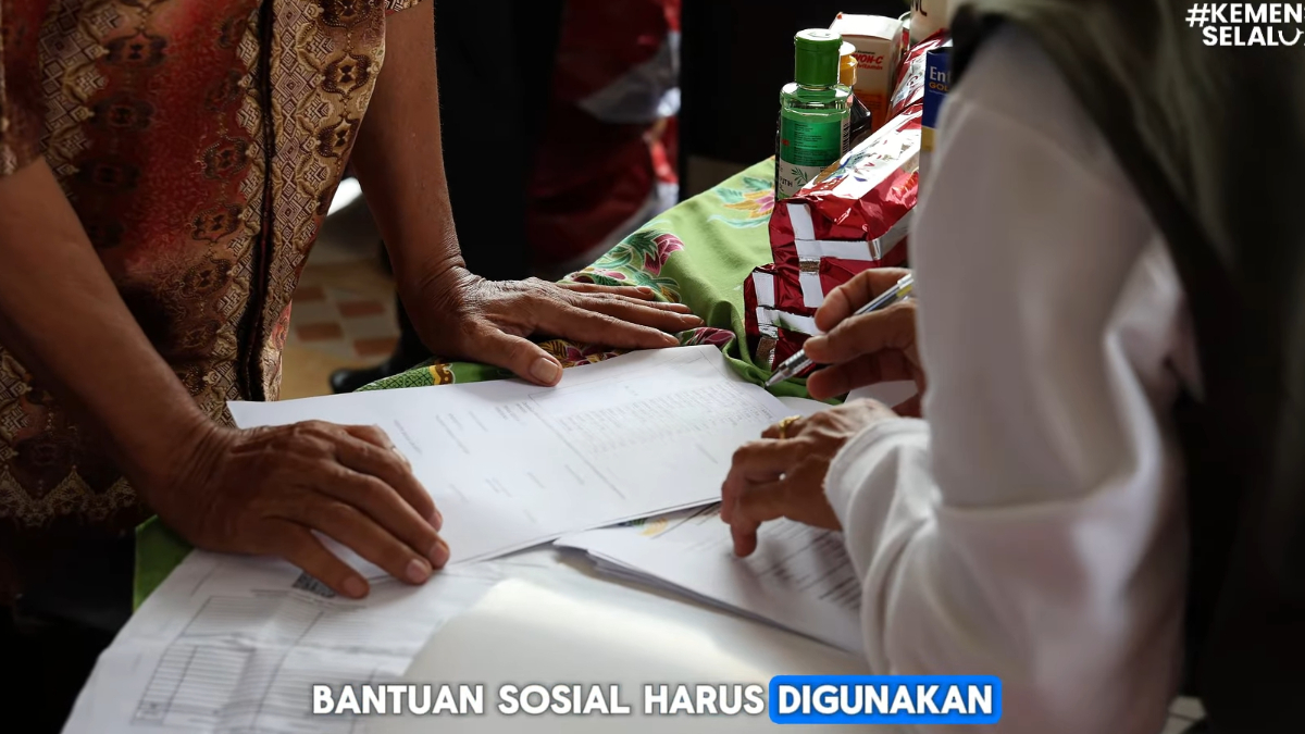 Ilustrasi penyaluran bansos pada KPM