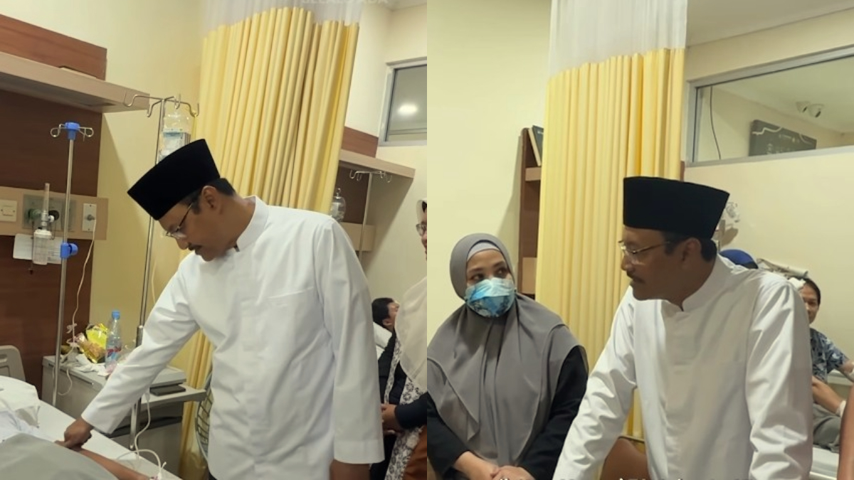Menteri Sosial, Saifullah Yusuf&nbsp;saat menjenguk&nbsp;para korban tragedi SMAN 72 Jakarta.