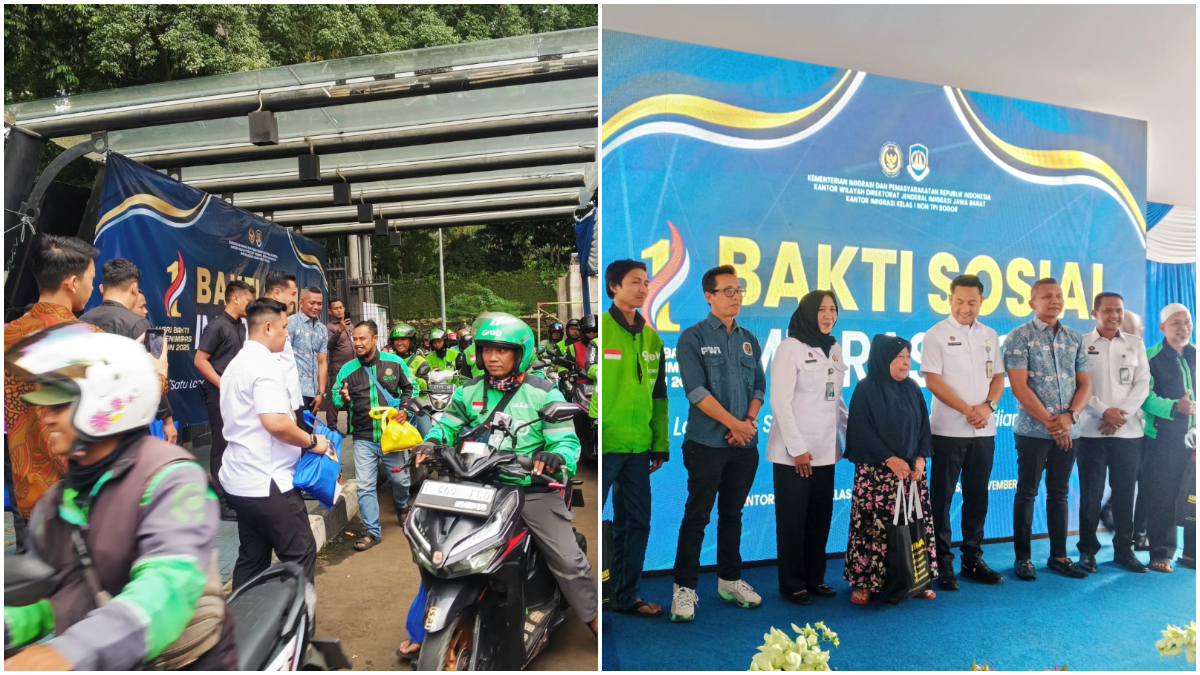 Kantor Imigrasi Kelas I Non TPI Bogor menggelar bakti sosial dalam rangka memperingati Hari Bakti Kementerian Imigrasi dan Pemasyarakatan ke-1.