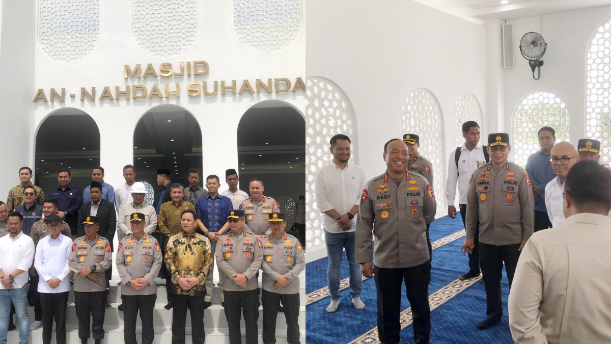 Wakapolri Komjen Pol Deddy Prasetyo meninjau pembangunan SMA Kemala Taruna Bhayangkara di Desa Cibinong, Gunung Sindur, Kabupaten Bogor.