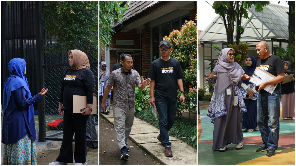 Tim juri kehormatan Bogorku Bersih 2025 saat melakukan penilaian di SD Sekolah Alam.