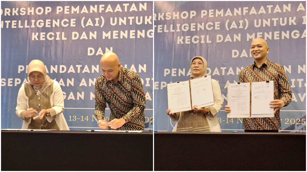Ditjen IKMA Reni Yanita bersama Founder dan Chairman Mediawave Yose Rizal melakukan penandatanganan kerjasama, pada Jumat, 14 November 2025.
