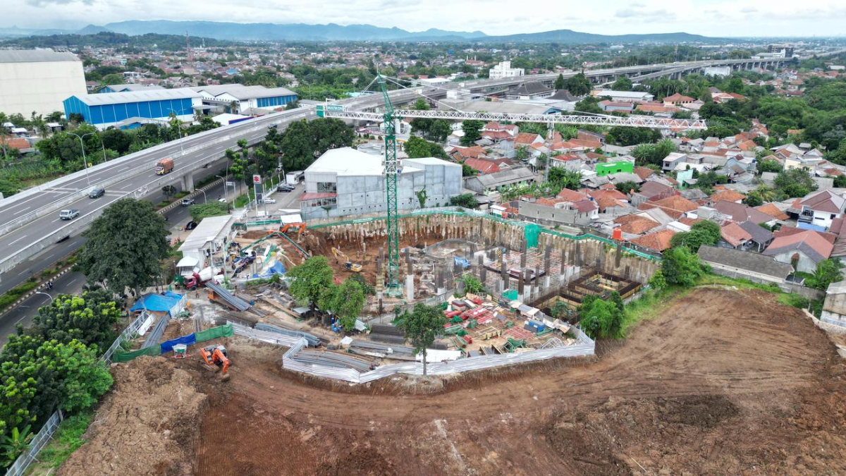 Pantauan udara proses pembangunan rumah sakit jantung dan kanker di Kota Bogor.