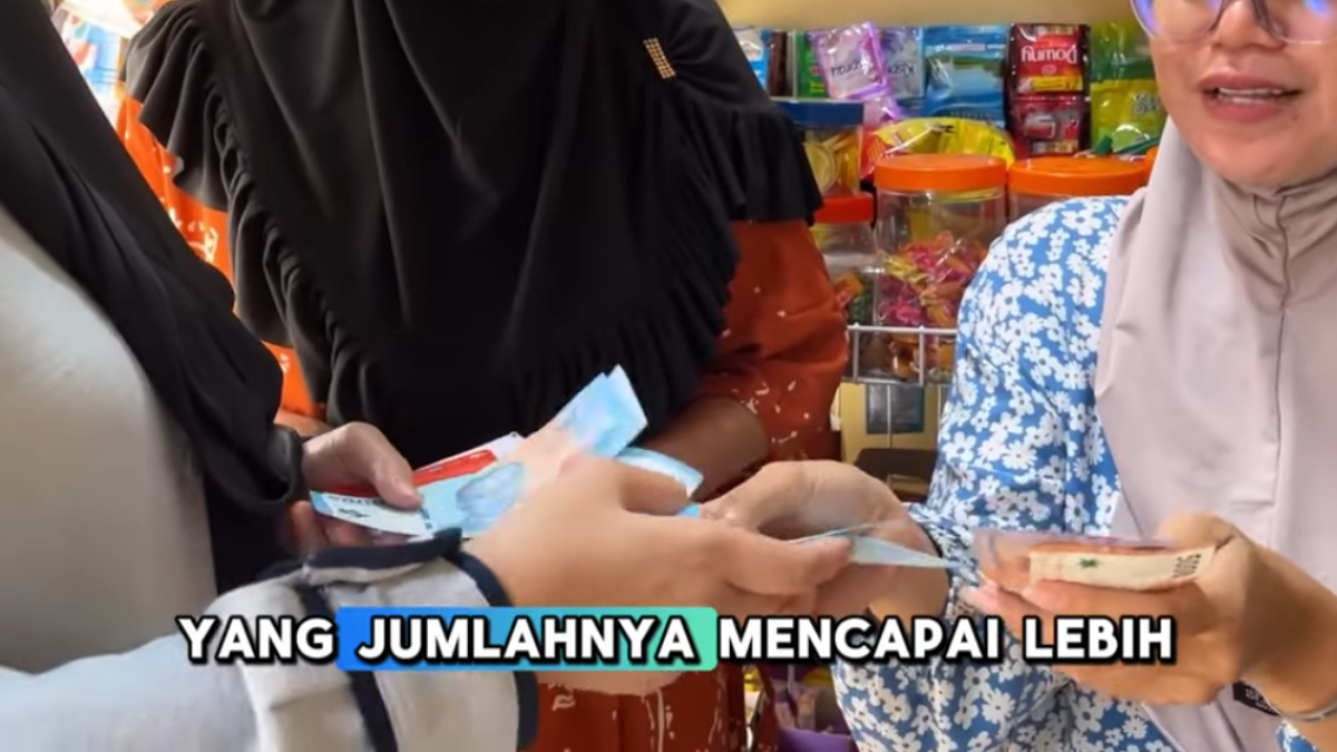 Ilustrasi transaksi pengambilan dana bansos BPNT