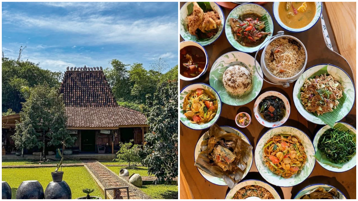 Tampak Joglo dari Warung Jumiah dan beberapa hidangan yang disajikan.