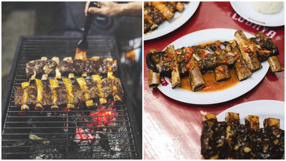 Potret hidangan Iga dari Iga Bakar Lodaya yang tengah di bakar.