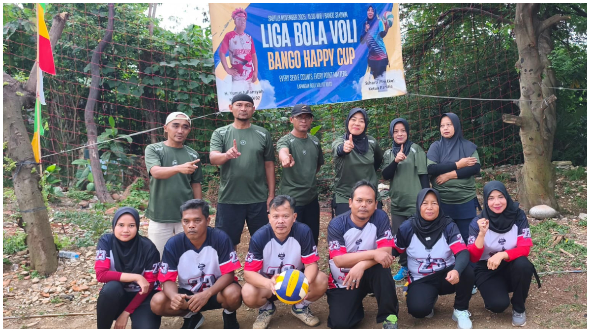 Turnamen Bola Voli Bango Happy Cup 2025 di RW 02, Kelurahan Pabuaran, Cibinong, Kabupaten Bogor.