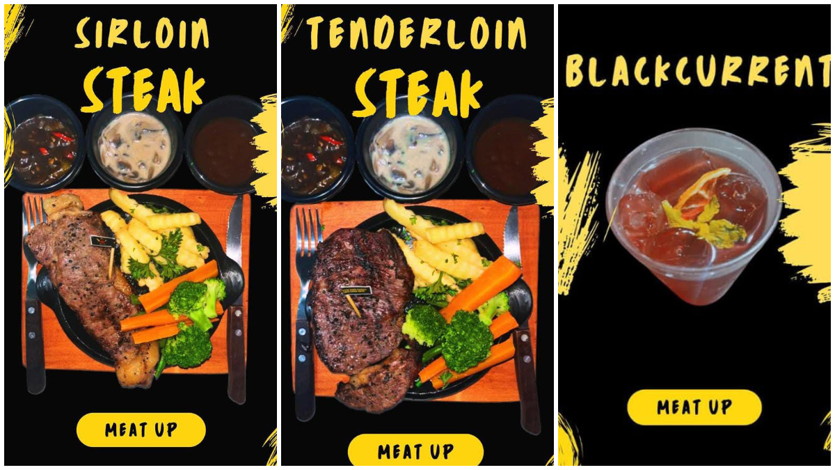 Sejumlah menu yang disajikan di Meat Up Steak Jalan Sudirman Kota Bogor.