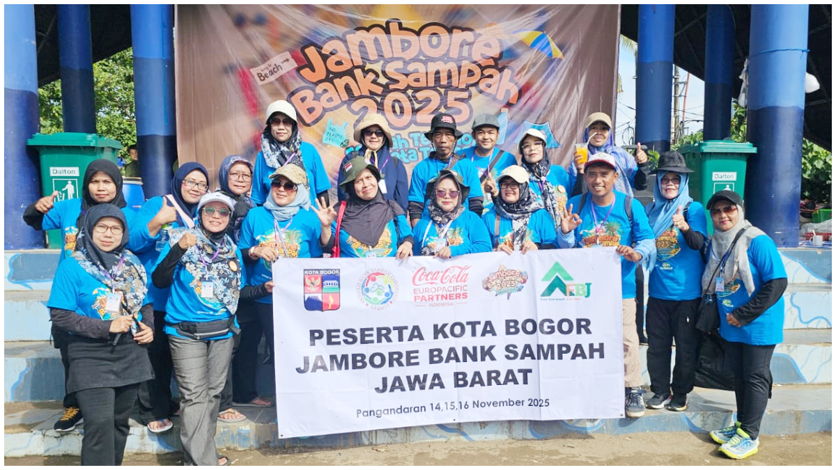 Delegasi Bank Sampah Kota Bogor saat mengikuti Jambore Bank Sampah Jawa Barat 2025 di Pangandaran.