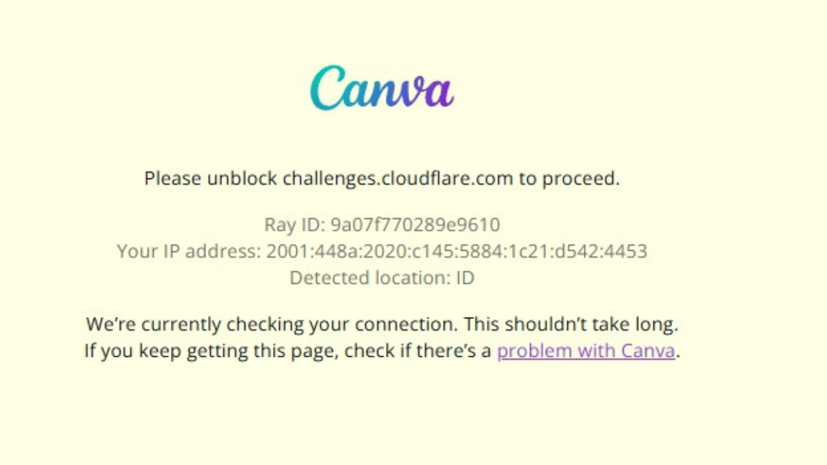 Canva&nbsp;terdampak saat&nbsp;Cloudflare mengalami gangguan.