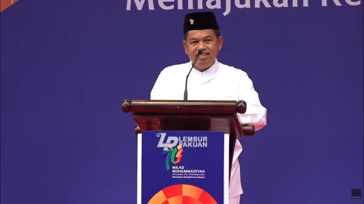 Gubernur Jawa Barat Dedi Mulyadi saat menghadiri Milad Muhammadiyah
