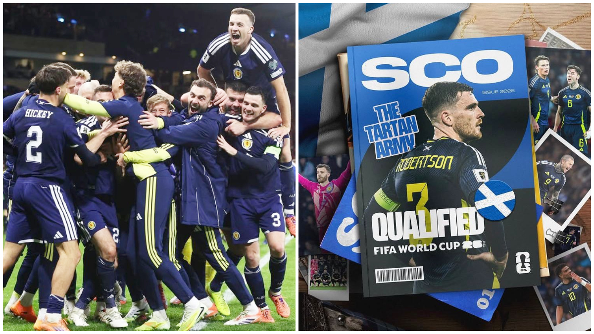 Selebrasi tim Skotlandia ketika berhasil lolos ke Piala Dunia 2026.