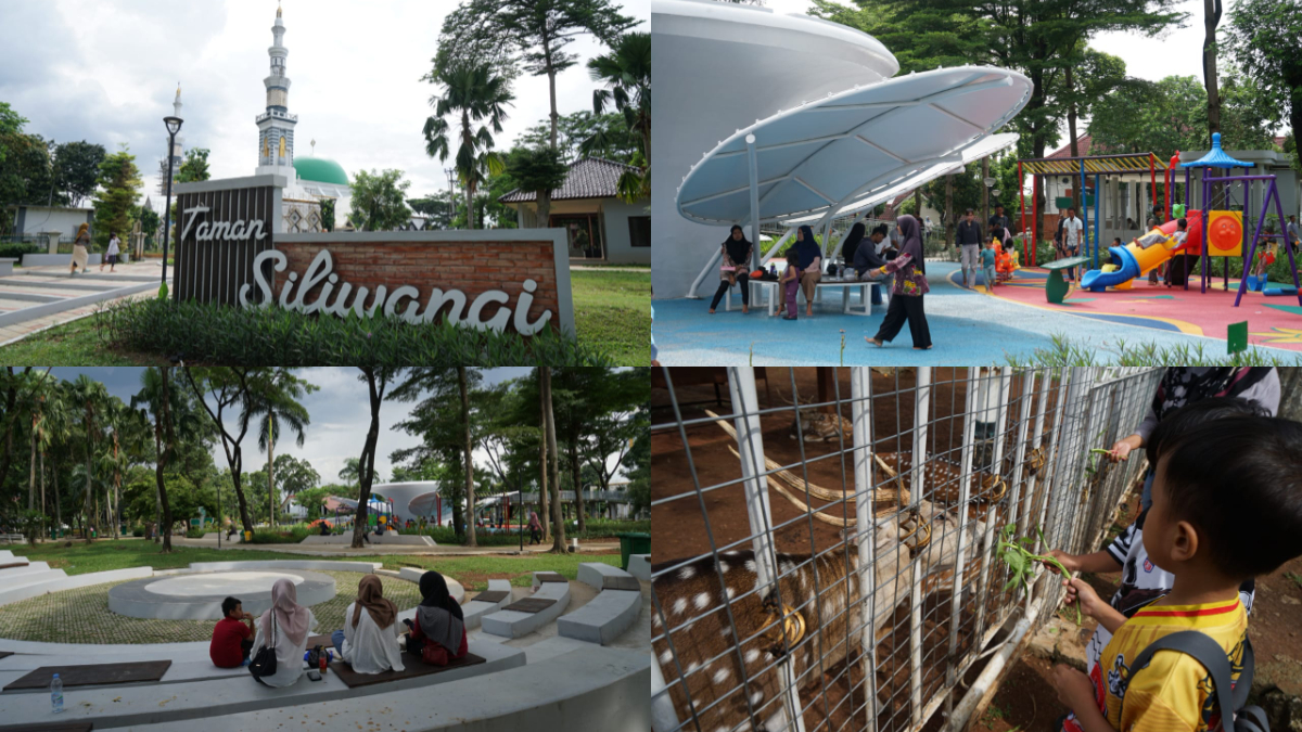 Taman Siliwangi di Cibinong, Kabupaten Bogor menjadi ruang bermain dan belajar.