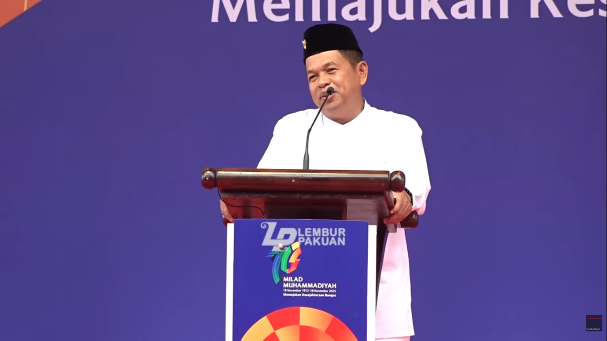 Gubernur Jawa Barat Dedi Mulyadi saat menghadiri acara Milad Muhammadiyah