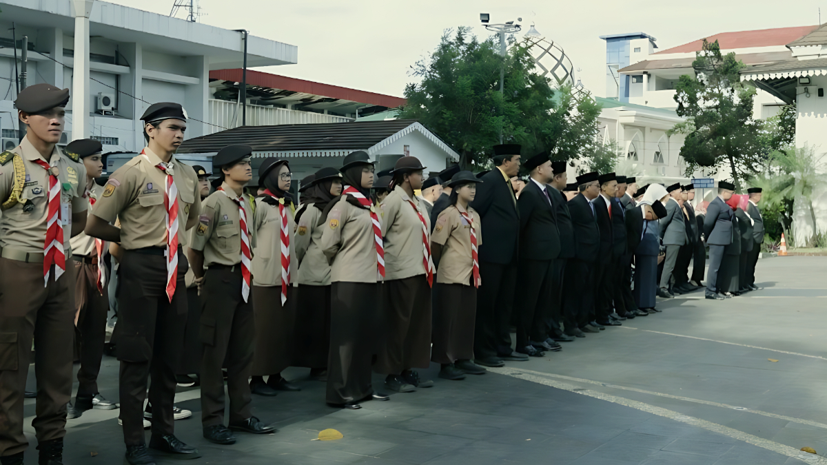 Upacara bendera di Balai Kota Bogor.