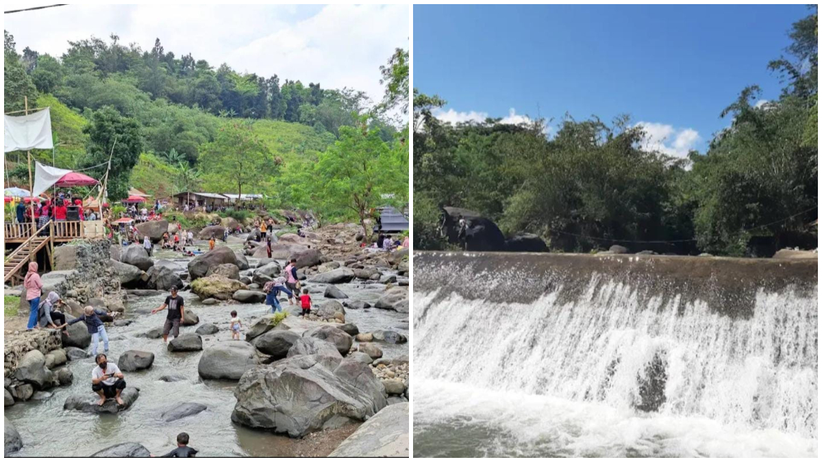 Suasana destinasi wisata murah meriah Leuwi Kunten Sentul Bogor