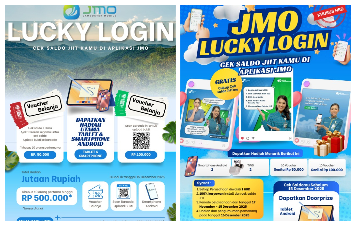 BPJS Ketenagakerjaan Cabang Bogor Cileungsi sedang mengadakan event JMP Lucky Login.