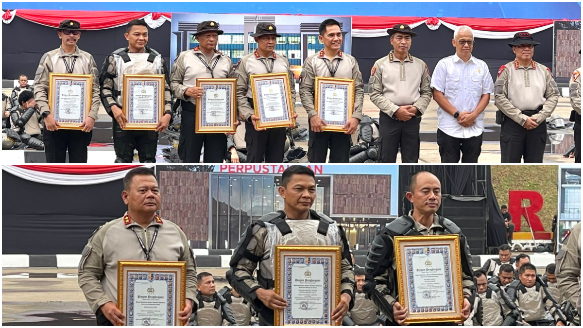 Polres Metro Depok menerima dua penghargaan pada apel Kasatwil Polri 2025.