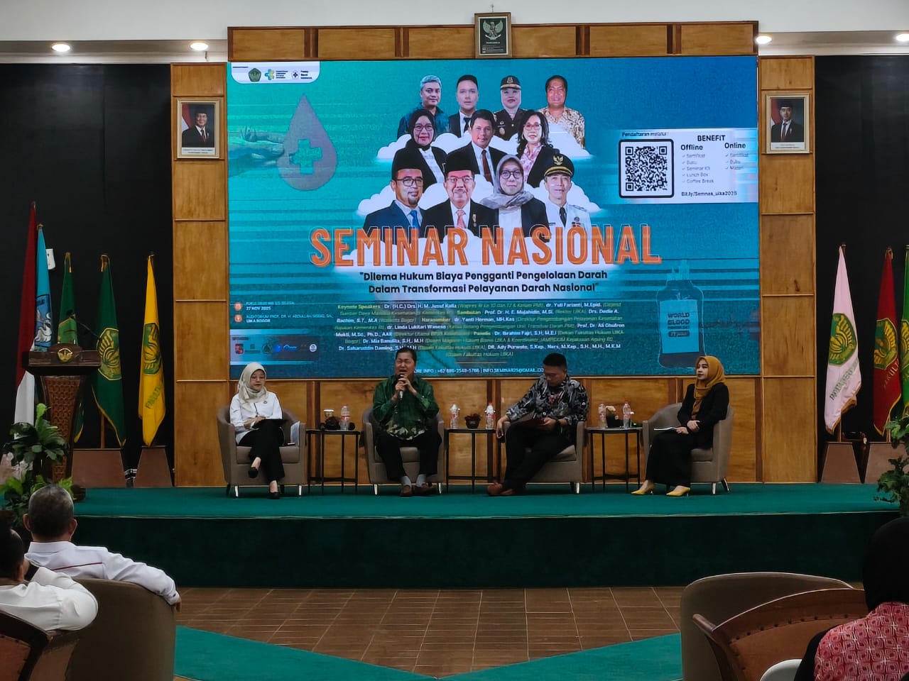 Fakultas Hukum UIKA Bogor bersama PMI melakukan seminar nasional di Aula Fakultas Hukum UIKA Bogor, Kamis 27 November 2025.