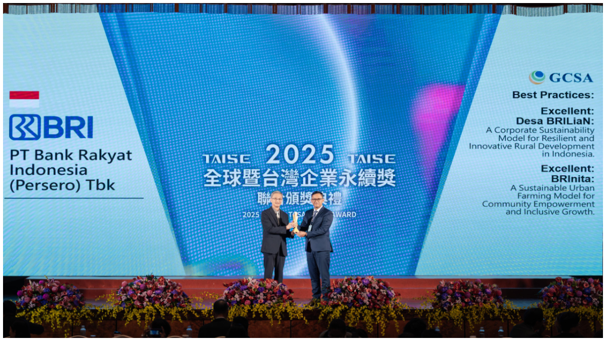 BRI saat menerima dua penghargaan internasional bergengsi, GCSA 2025 dan International CSR Excellence Awards 2025.